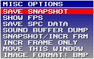 The F1 menu, which gives quick access to a number of frequently-used features